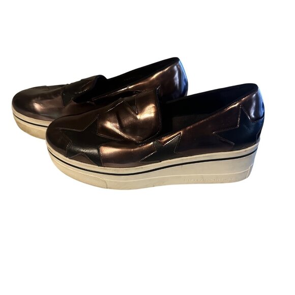 Stella McCartney black and metallic brown star design slip on shoes size 8.5 - Picture 1 of 6